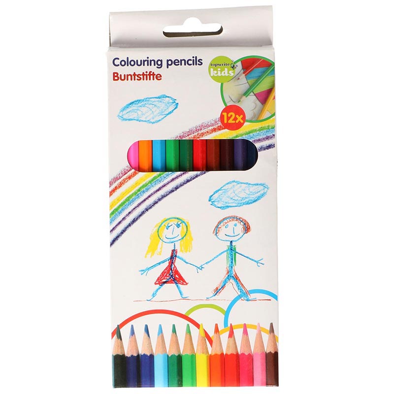 Topwrite krāsainie zīmuļi, 12 krāsas