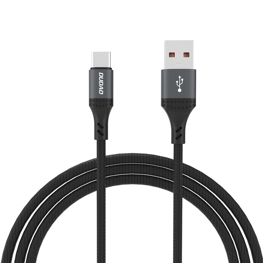 Dudao L3ST USB-A–USB-C kabelis, 5 A, 3,0 m, melns
