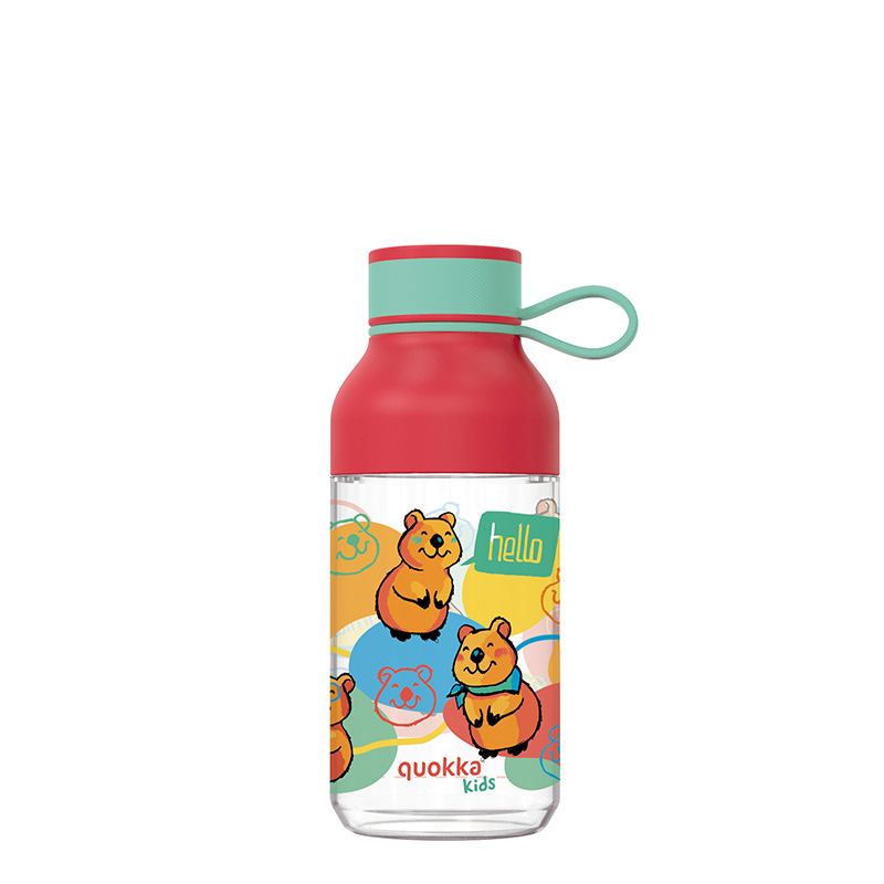 Quokka Ice Kids with Strap Ecozen ūdens pudele, 430 ml, Happy Quokka