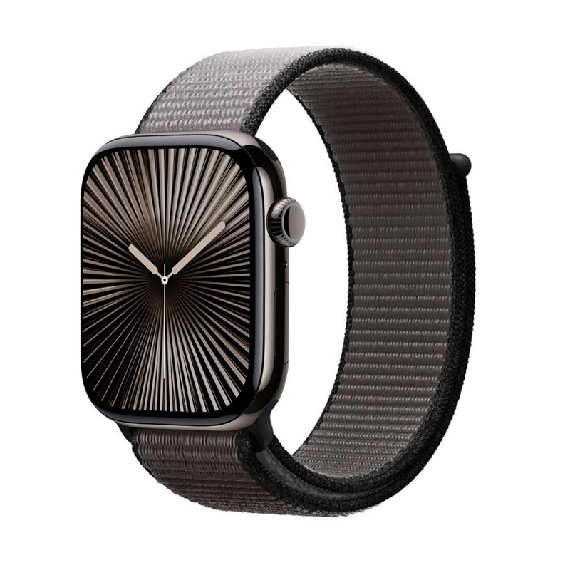 Crong Nylon Apple Watch sporta siksniņa, 44/45/46/49 mm, nakts pelēka