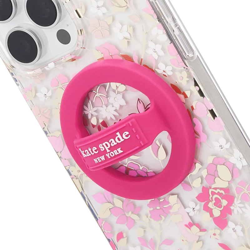 Kate Spade New York Magnetic Loop Grip MagSafe magnētiskais tālruņa turētājs pirkstam, “Pom Pom Pink”
