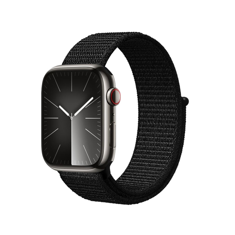 Crong Nylon Reflex Sport siksniņa Apple Watch 38 / 40 / 41 / 42 mm, melna
