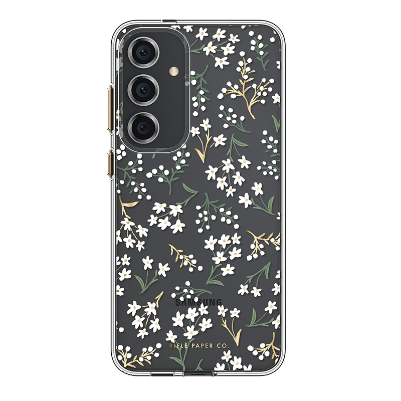 Rifle Paper Co. īpaši plāns pretmikrobu vāciņš ierīcei Samsung Galaxy S24+, ar “Petite Fleurs” rakstu