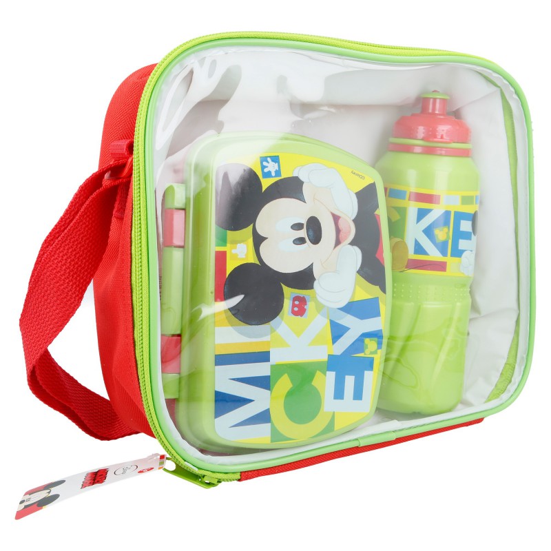 Mickey Mouse brokastu un pusdienu kārbas komplekts ar 530 ml pudeli un somu