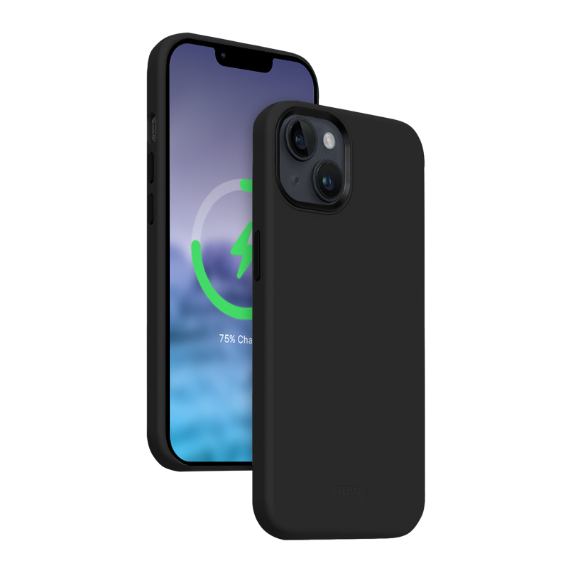 Crong Color Cover LUX Magnetic vāciņš ierīcei iPhone 15 Plus, saderīgs ar MagSafe, melns