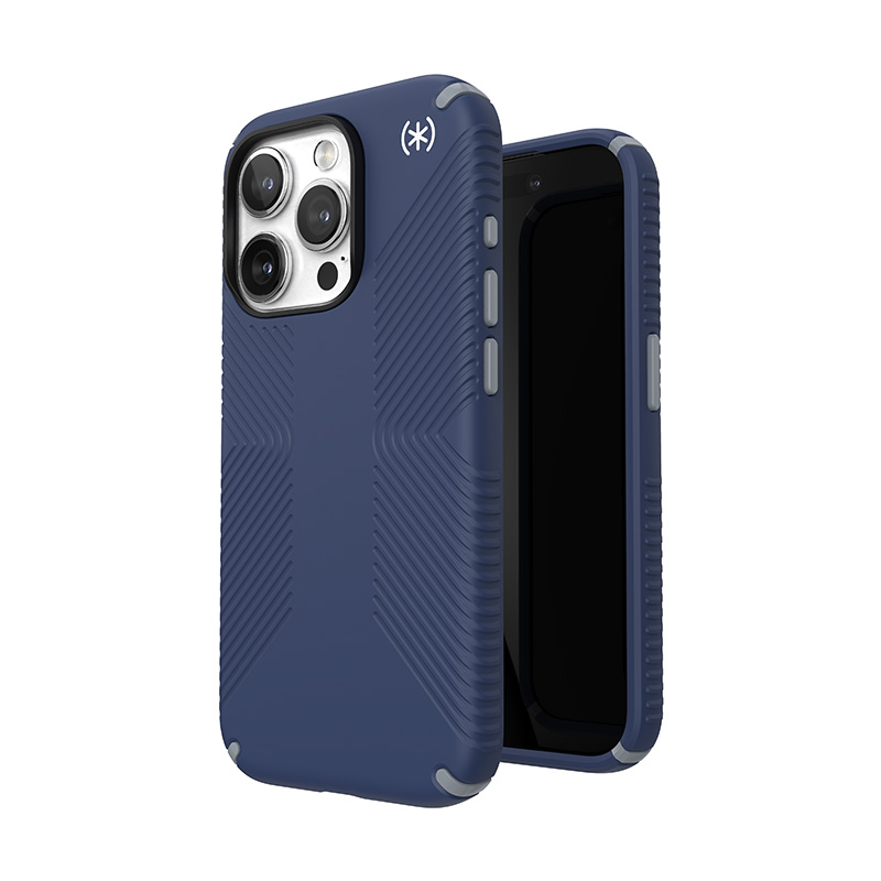 Speck Presidio2 Grip vāciņš ierīcei iPhone 15 Pro, “Coastal Blue / Dust Grey” krāsā