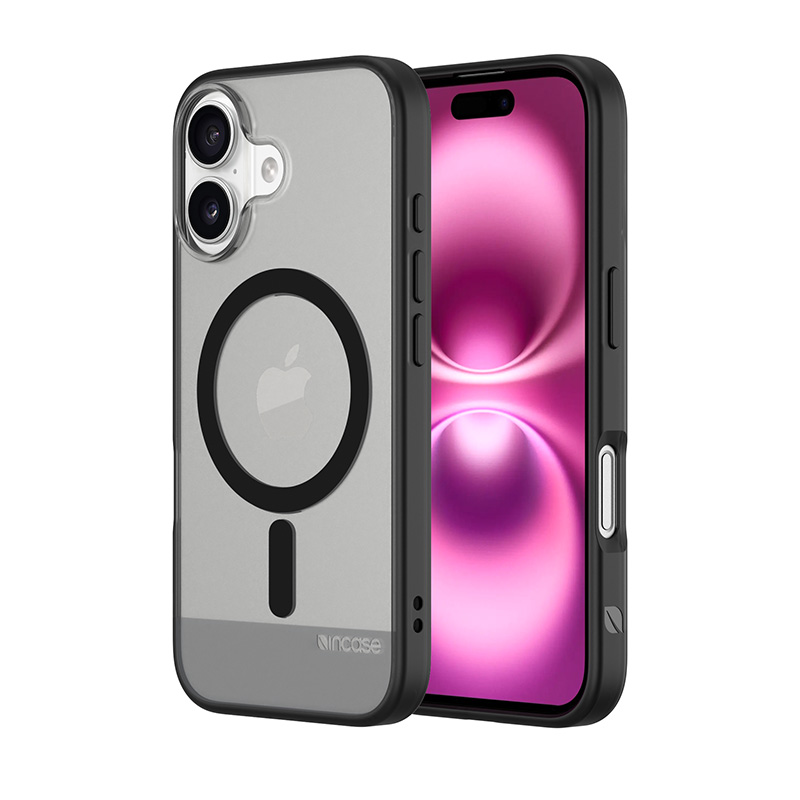 Incase Slim Case vāciņš ar MagSafe iPhone 16 tālrunim, caurspīdīgs melnā krāsā