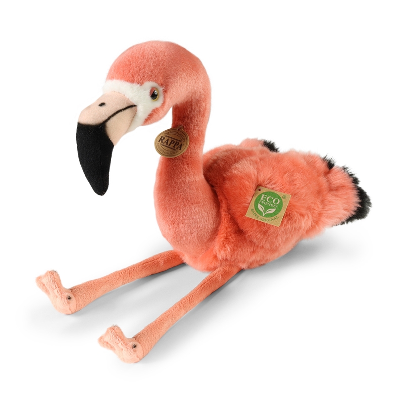 Rappa videi draudzīga reālistiska plīša rotaļlieta – flamings, 36 cm