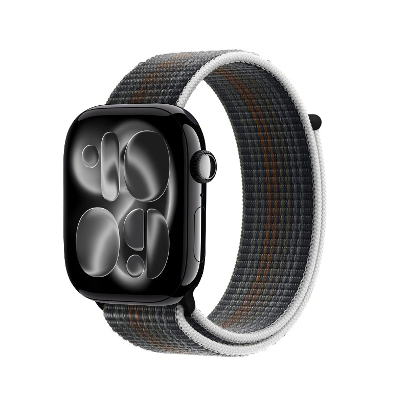 Crong Nylon Apple Watch sporta siksniņa, 44/45/46/49 mm, Midnight Run
