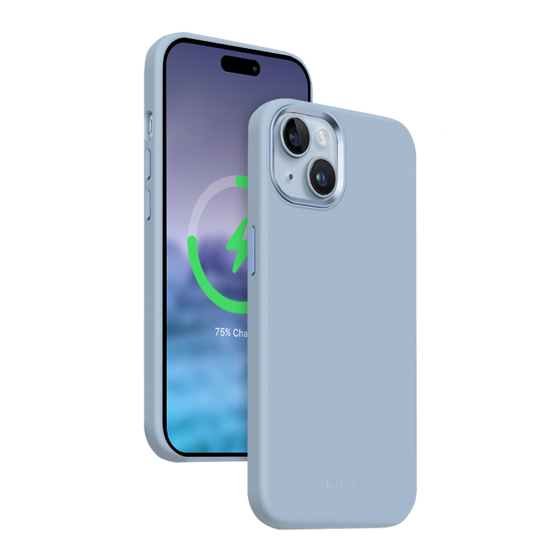 Crong Color Cover LUX Magnetic vāciņš ierīcei iPhone 15 Plus, saderīgs ar MagSafe, zils