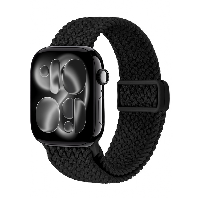 Crong Wave Band pīta Apple Watch siksniņa, 38/40/41/42 mm, melna