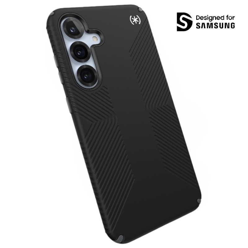 Speck Presidio2 Grip Magnet vāciņš ierīcei Samsung Galaxy S25+ / S24+, melns / slānekļa pelēks