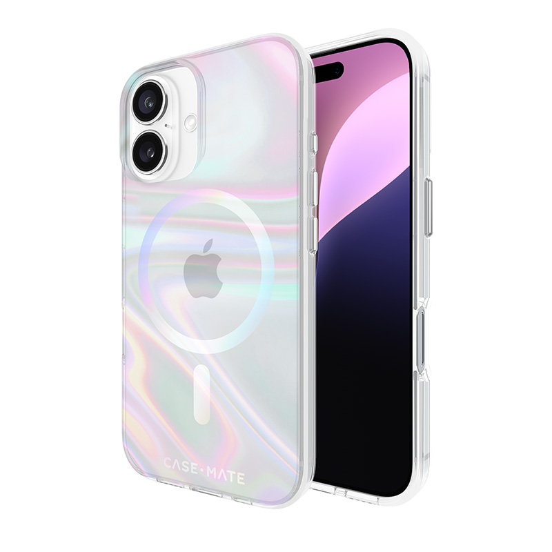 Case-Mate Soap Bubble MagSafe vāciņš ierīcei iPhone 16, zaigojošs