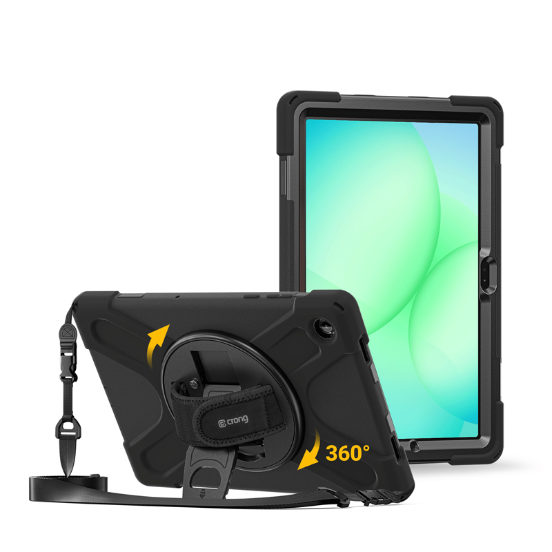 Izturīgs aizsargvāciņš Crong Defender Plus Samsung Galaxy Tab A11+ 10,9″ (X230/X235/X236), melns