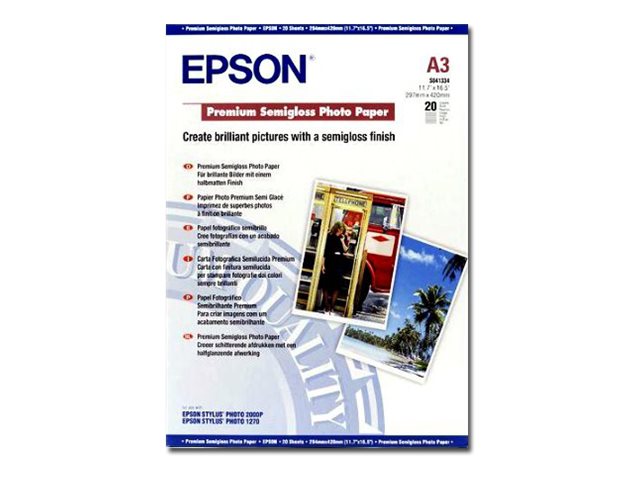 Epson Premium Semigloss pusglancēts fotopapīrs, A3