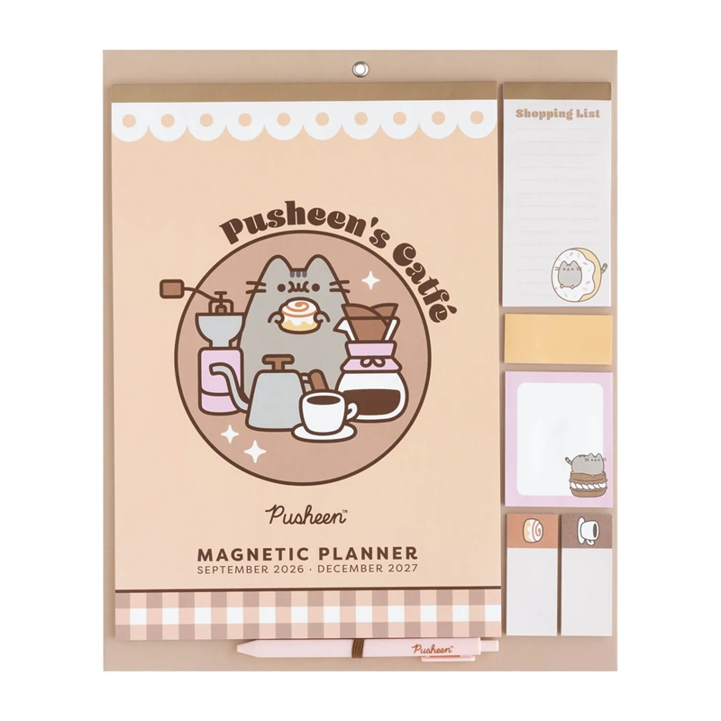 Pusheen magnētisks mēneša kalendārs un plānotājs