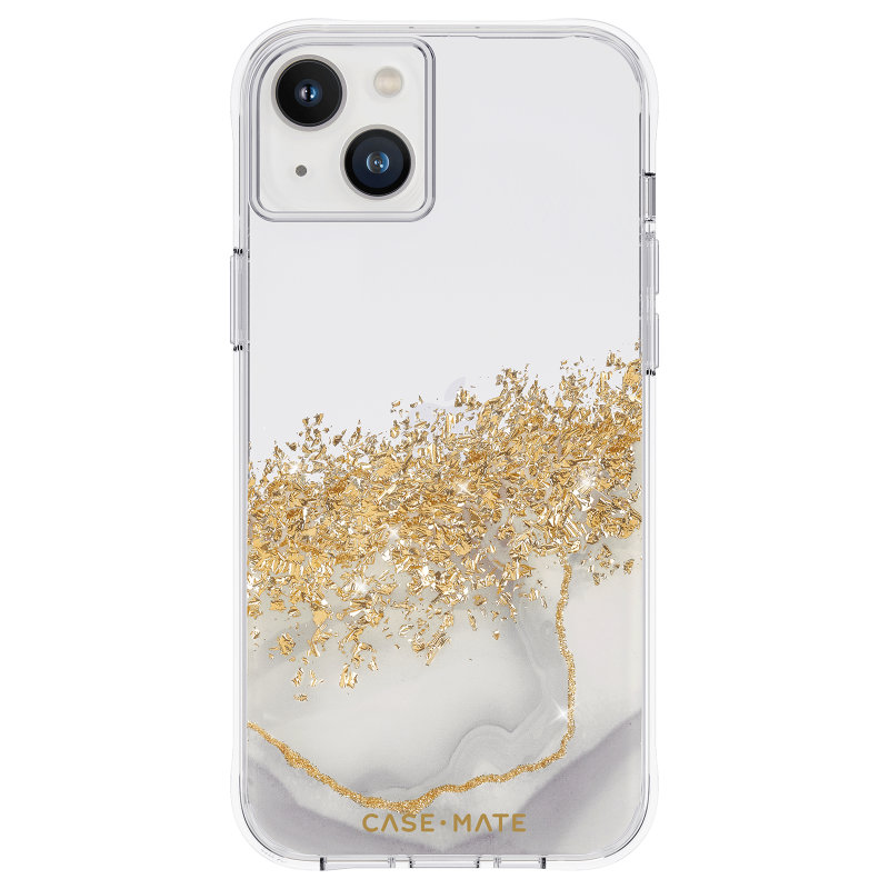 Case-Mate Karat Marble balta marmora raksta vāciņš ar zelta folijas akcentiem iPhone 14 Plus