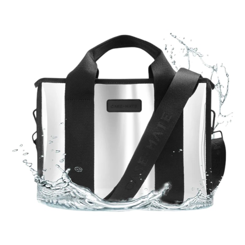 Водоотталкивающая дорожная сумка через плечо Case-Mate Mini Travel Tote Bag, Silver Chrome