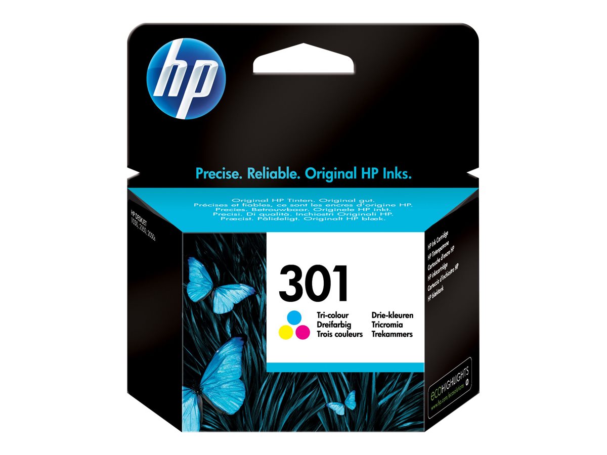 Oriģinālā HP 301 tintes kasetne (CH562EE#UUS), trīskrāsu, standarta ietilpības, paredzēta DeskJet 1050 / 2050