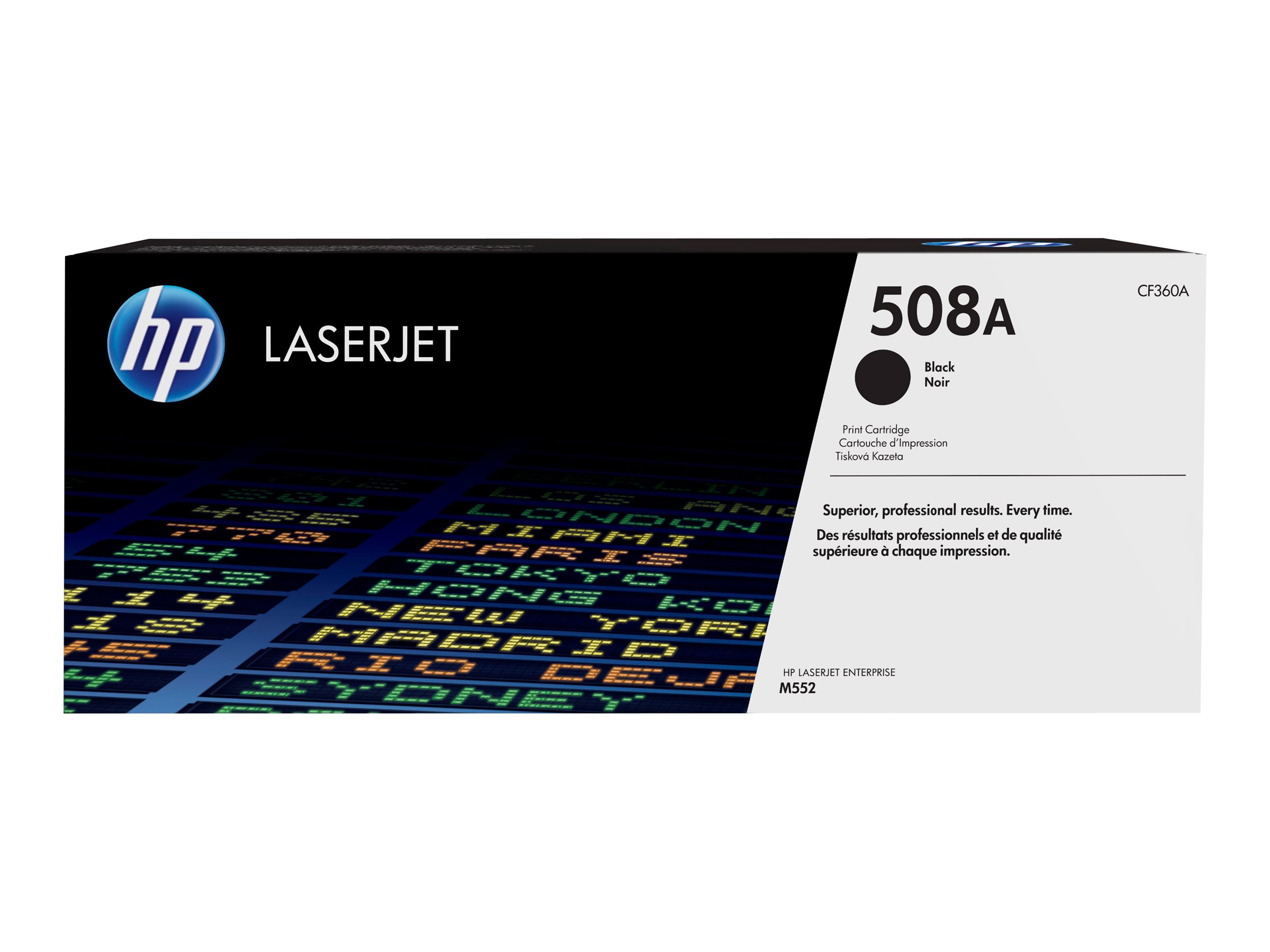 Oriģinālā HP 508A LaserJet tonera kasetne (CF360A), melna