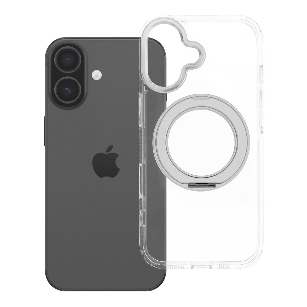 Case for iPhone 17 Frame Circle Stand compatible with MagSafe transparent