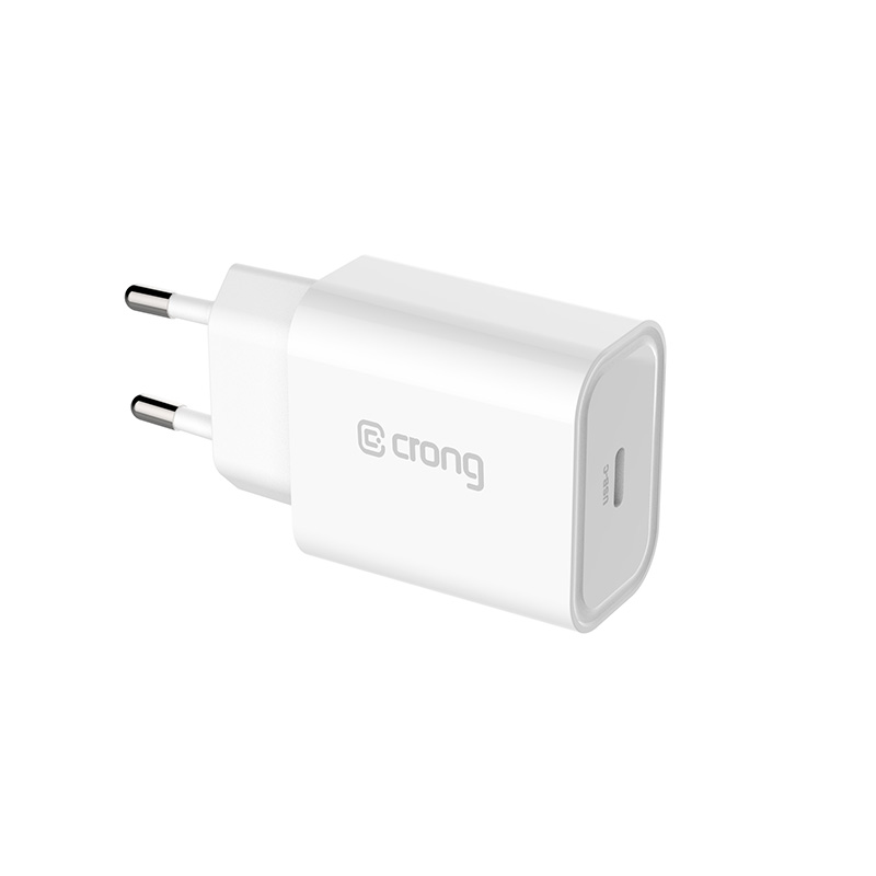 Crong USB-C Travel Charger 20 W PD sienas lādētājs, balts