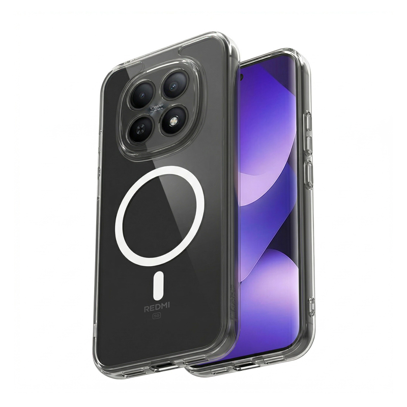 Crong Hybrid Clear Magnetic MagSafe vāciņš ierīcei Xiaomi Redmi Note 15 Pro+, caurspīdīgs