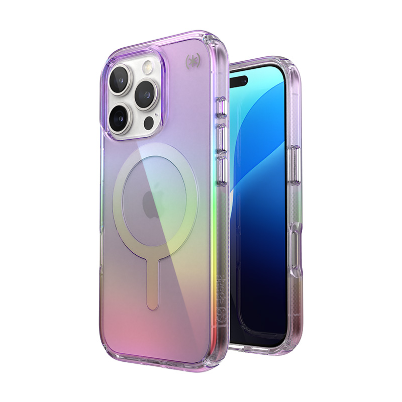 Speck Presidio2 Lux MagSafe vāciņš ierīcei iPhone 16 Pro, violets un caurspīdīgs