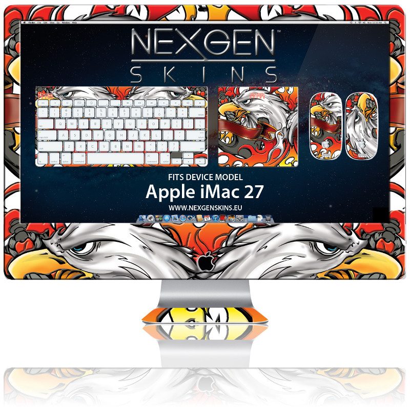 Nexgen dekoratīvo 3D efekta uzlīmju komplekts 27 collu iMac datoram, Iron Eagle 3D