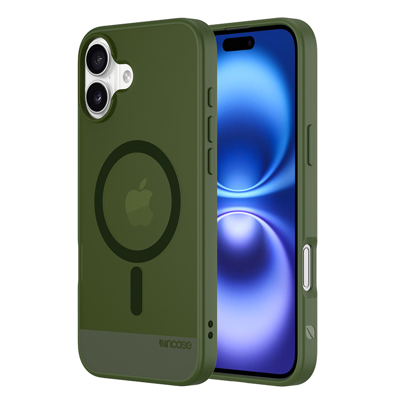 Incase Slim Case vāciņš ar MagSafe iPhone 16 Plus tālrunim, Highland Green krāsā
