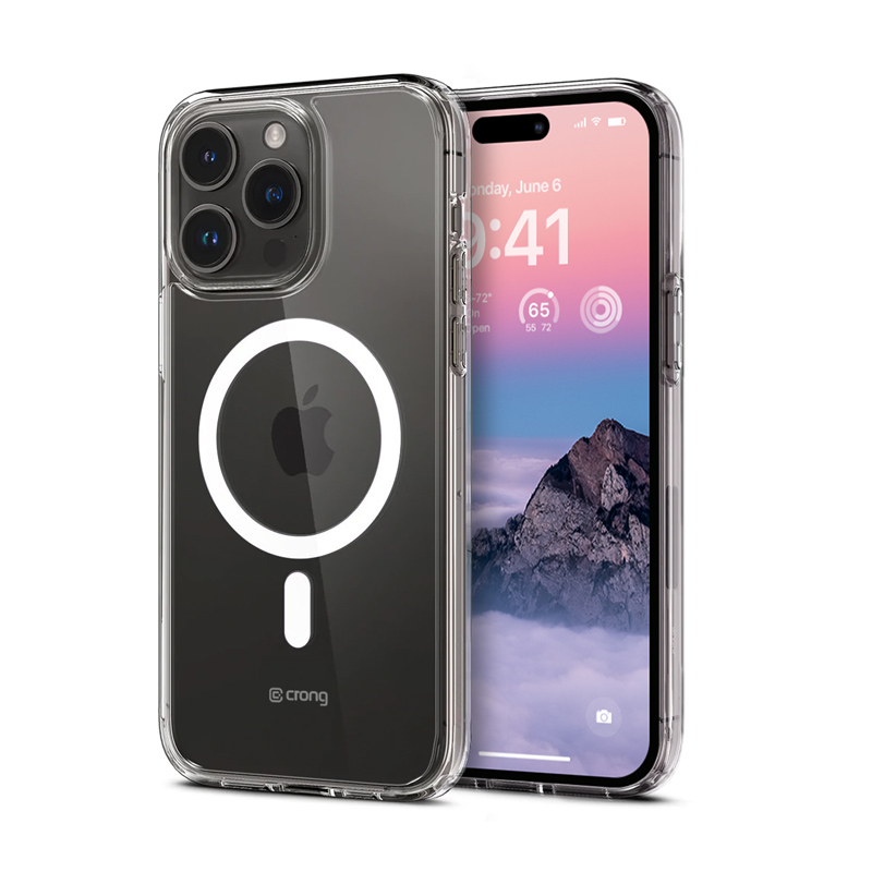 Crong Clear MAG Cover vāciņš ierīcei iPhone 14 Pro Max, saderīgs ar MagSafe, caurspīdīgs