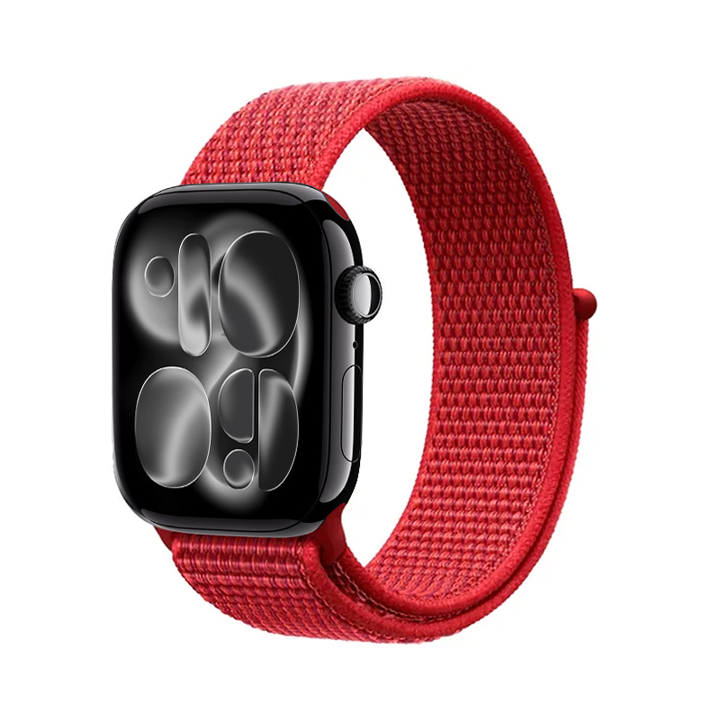 Crong Nylon Apple Watch sporta siksniņa, 38/40/41/42 mm, Red Fusion