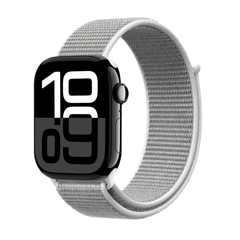 Crong Nylon Apple Watch sporta siksniņa, 44/45/46/49 mm, sudrabpelēka