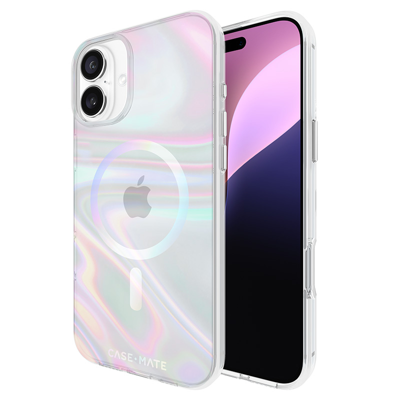 Case-Mate Soap Bubble MagSafe vāciņš ierīcei iPhone 16 Plus, zaigojošs