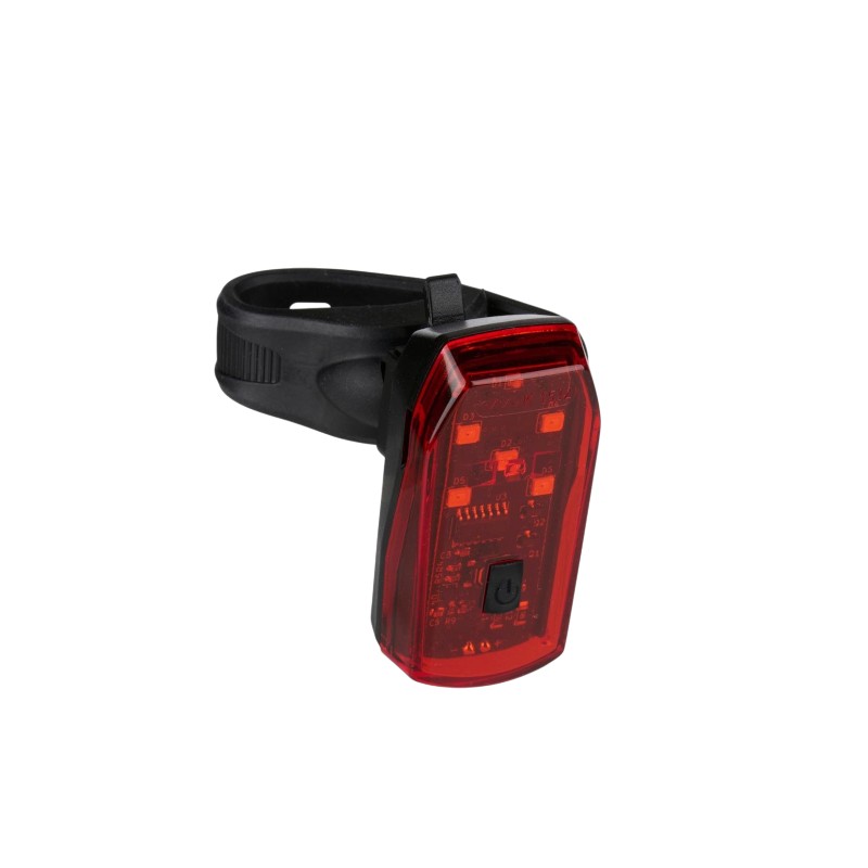Dunlop K-Mark aizmugurējais velosipēda lukturis ar 5 LED un bremžu signāla funkciju