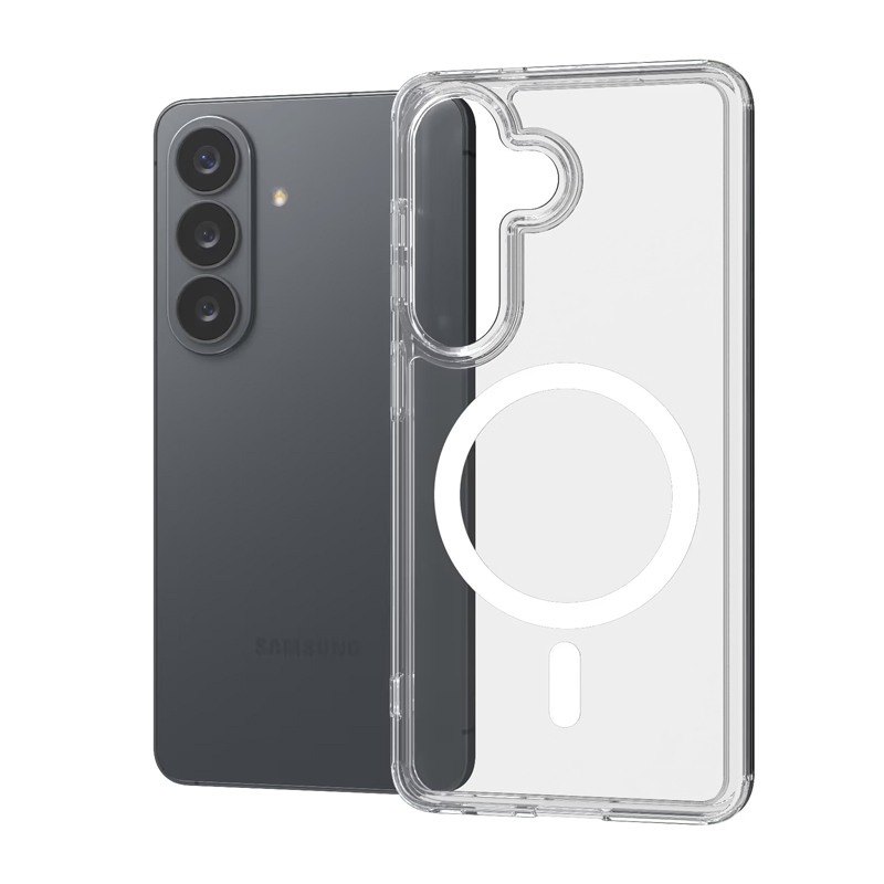 Crong Hybrid Clear Magnetic MagSafe vāciņš ierīcei Samsung Galaxy S26, caurspīdīgs