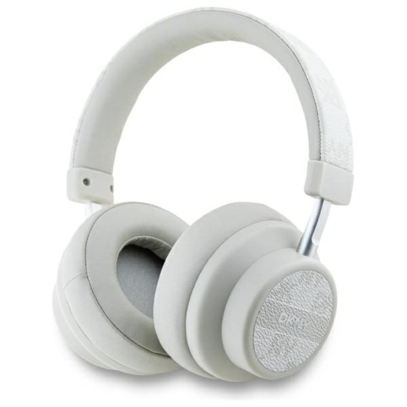 DKNY Checkered Pattern bezvadu uz ausīm liekamās Bluetooth 5.3 austiņas, pērļu krāsā