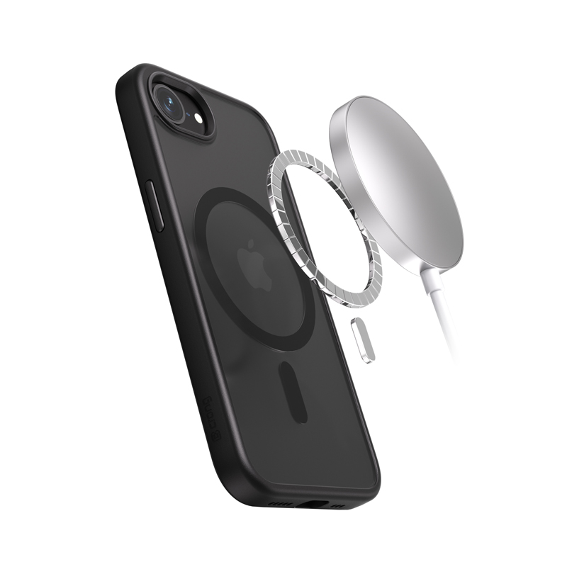 Crong Hybrid Frost MAG Cover MagSafe vāciņš ierīcei iPhone 17e / 16e, melns