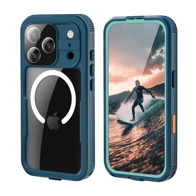 Crong Seal Cover IP68 ūdensizturīgs vāciņš ierīcei iPhone 17 Pro, jūras zils
