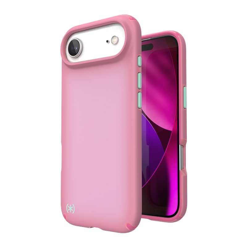 Speck Presidio Lux MagSafe vāciņš ierīcei iPhone Air, “Ibis Pink / Dark Ibis / Kanom Green” krāsā