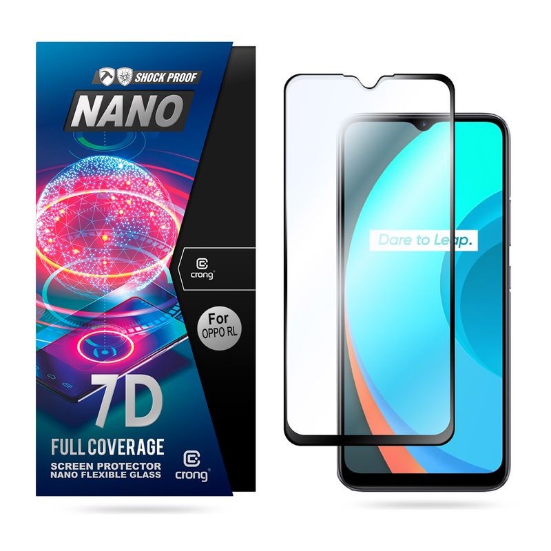 Crong 7D Nano Flexible Glass 9H hibrīdstikls ekrānam Realme C11