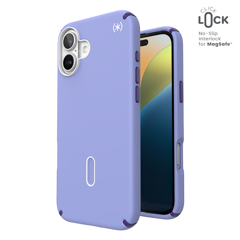 Speck Presidio2 Pro vāciņš ar MagSafe un ClickLock iPhone 16 Plus tālrunim, Future Lavender/Cassis Purple