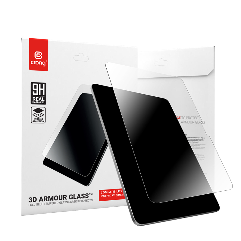 Crong 3D Armor Glass rūdīta stikla ekrāna aizsargs iPad Pro 13 collu M5 (2025) / M4 (2024)