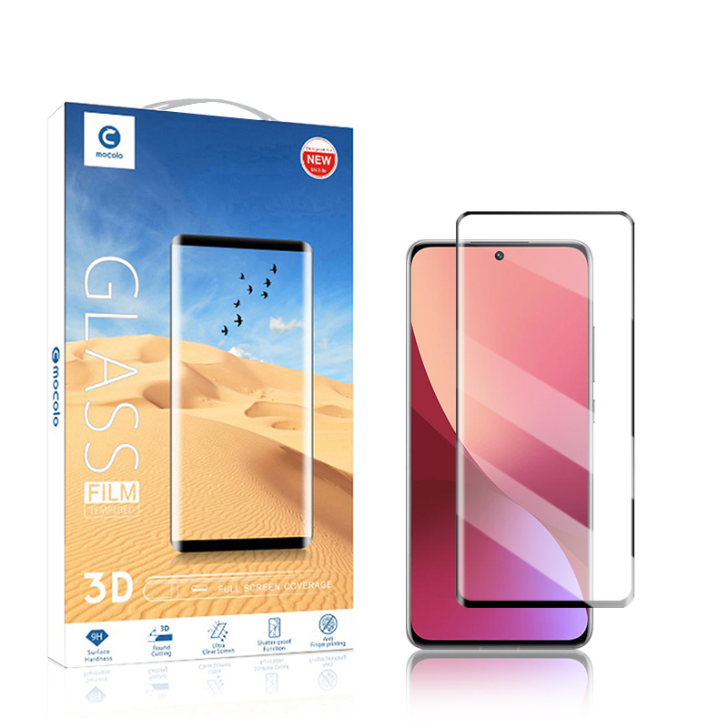 Mocolo 3D Full Glue 9H visu ekrānu pārklājošs rūdīta stikla aizsargs Xiaomi 12 Pro, melns