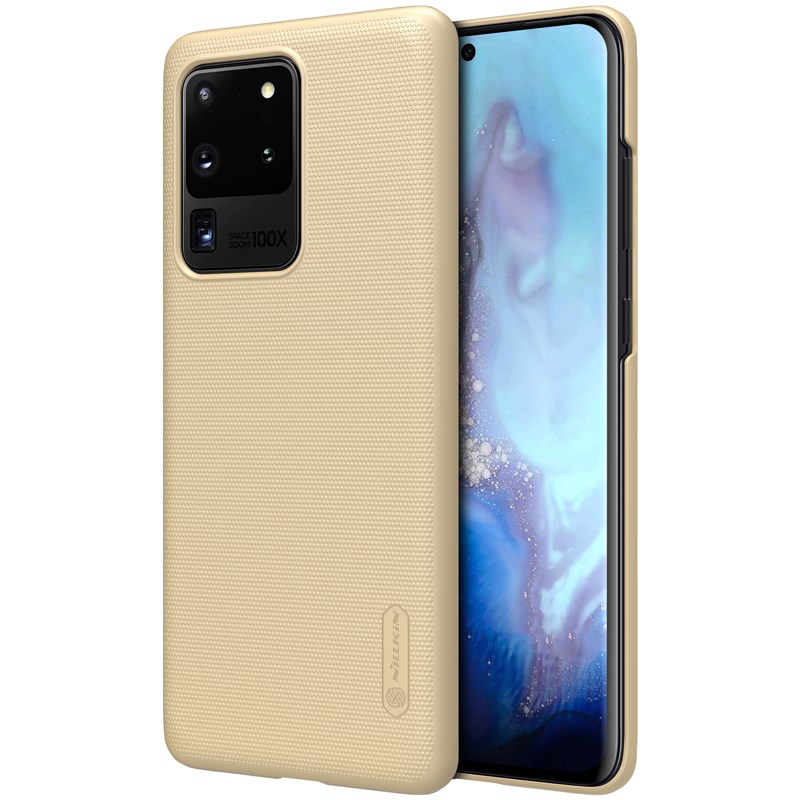 Nillkin Super Frosted Shield vāciņš ierīcei Samsung Galaxy S20 Ultra, zelta krāsā