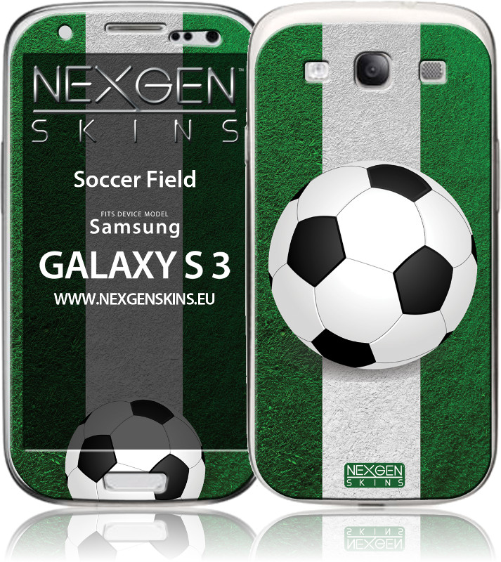Nexgen dekoratīvā 3D efekta uzlīme ierīcei Samsung Galaxy S3, Soccer Field 3D
