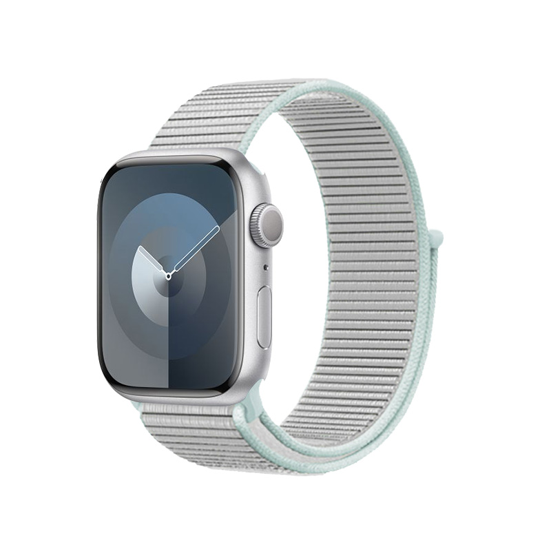 Crong Nylon Sport siksniņa Apple Watch 38 / 40 / 41 mm un 42 mm (Series 10 / 11) modeļiem, pasteļpelēka
