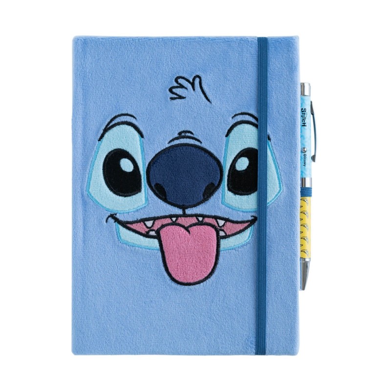 Disney Stitch Tropical A5 piezīmju grāmatiņa ar plīša vāku un projektora pildspalvu