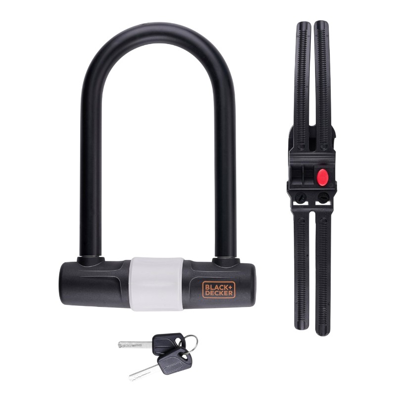 BLACK+DECKER U veida velosipēda slēdzene, 14 × 25 cm