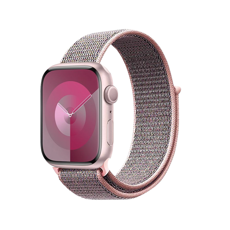 Crong Nylon Sport siksniņa Apple Watch 38 / 40 / 41 / 42 mm, gaiši rozā